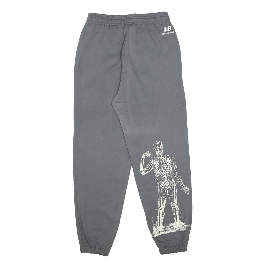 NEW BALANCE Mens Joggers Grey S W28 L30 Cotton Drawstring Elastic Legs Casual