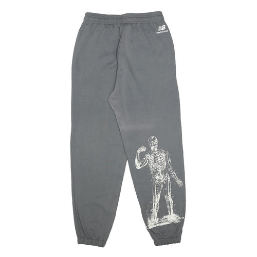 NEW BALANCE Mens Joggers Grey S W28 L30 Cotton Drawstring Elastic Legs Casual