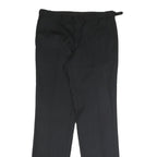 DKNY Mens Cotton Blend Black Regular Fit Straight Leg Trousers W32 L32 Formal