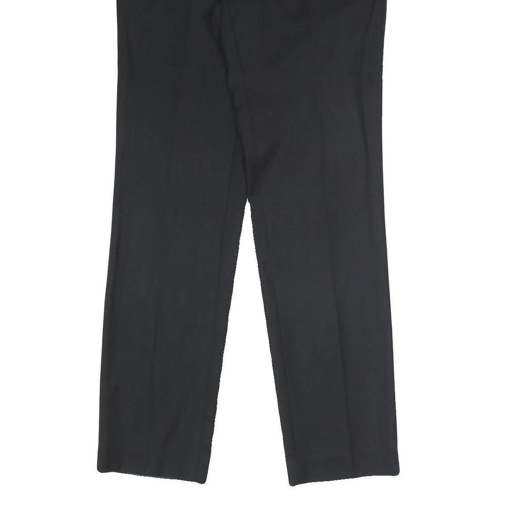 DKNY Mens Cotton Blend Black Regular Fit Straight Leg Trousers W32 L32 Formal
