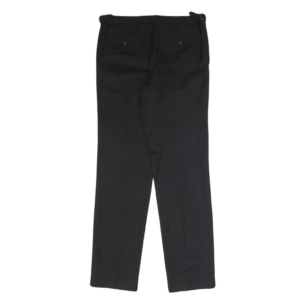 DKNY Mens Cotton Blend Black Regular Fit Straight Leg Trousers W32 L32 Formal