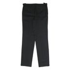 DKNY Mens Cotton Blend Black Regular Fit Straight Leg Trousers W32 L32 Formal