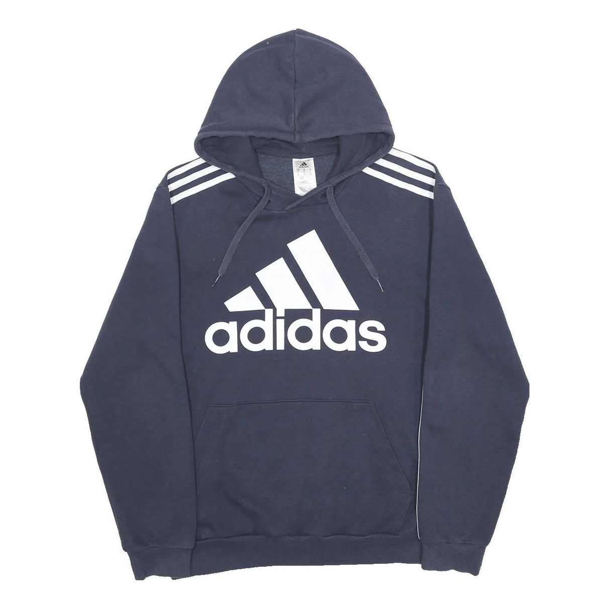 ADIDAS Mens Blue Hoodie M Cotton Blend Sports Casual Pullover Hoodie