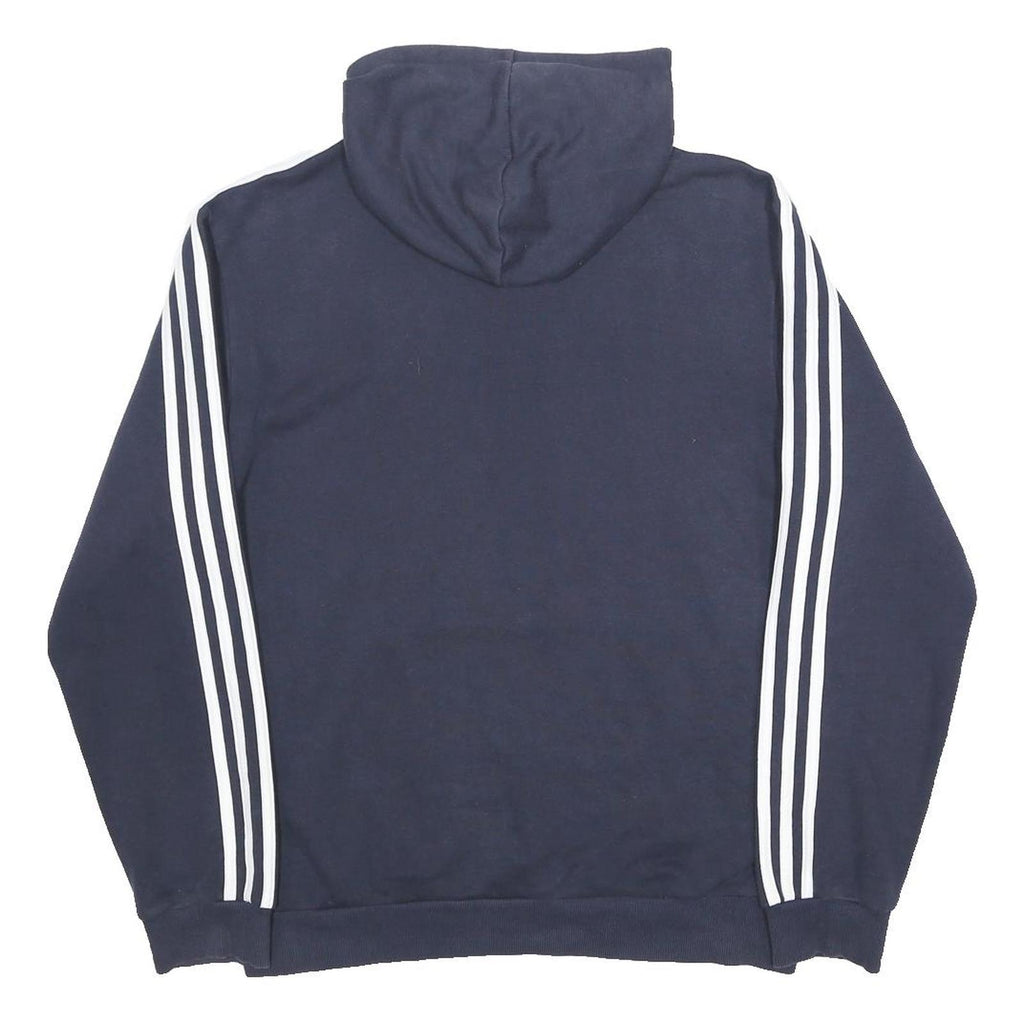 ADIDAS Mens Blue Hoodie M Cotton Blend Sports Casual Pullover Hoodie