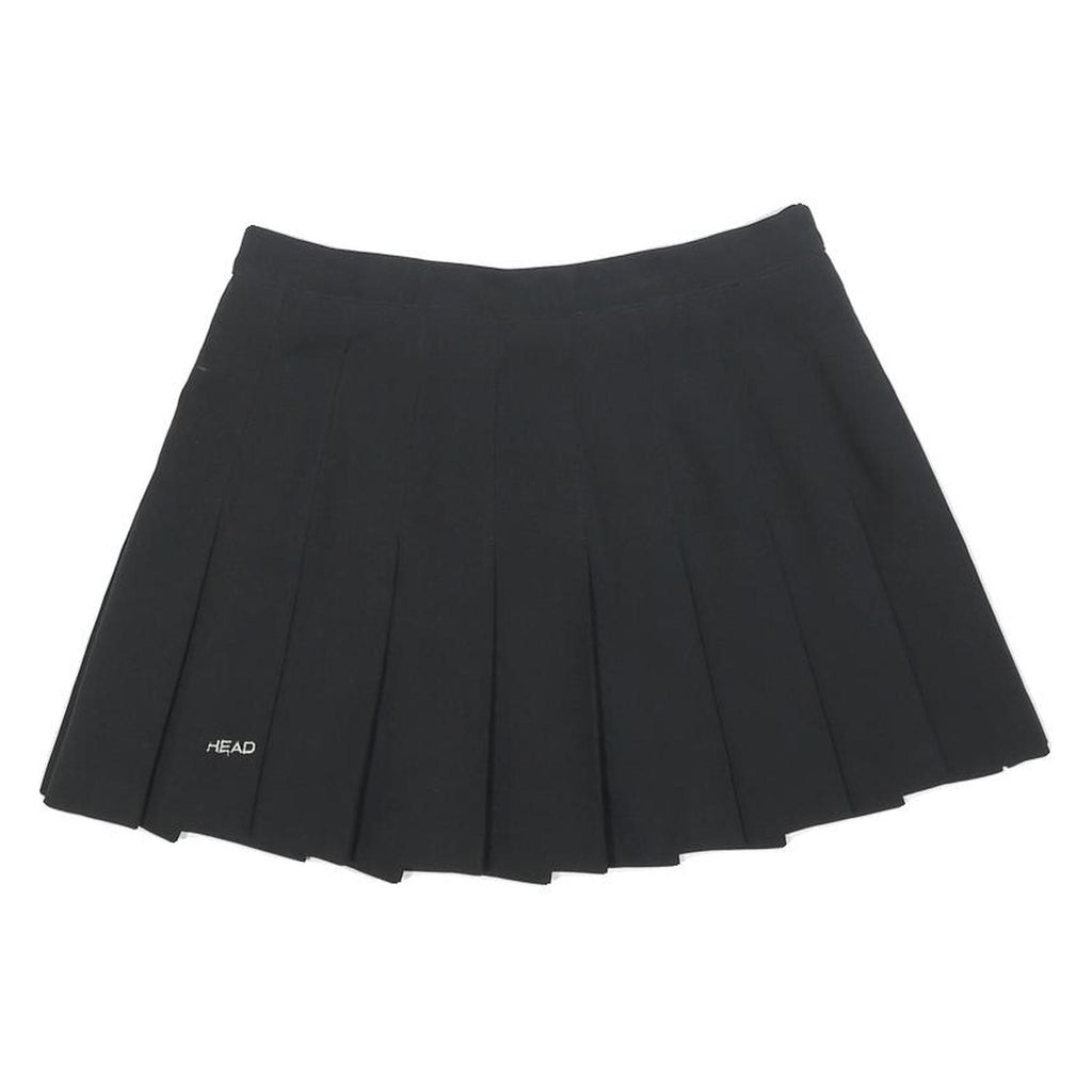 HEAD Womens Black Pleated Mini Skirt Polyester Blend Size S Tennis Casual