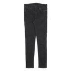 LEVI'S Womens Slim Black Denim Slim Fit Jeans W28 L30 Cotton Blend Zip