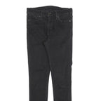 LEVI'S Womens Slim Black Denim Slim Fit Jeans W28 L30 Cotton Blend Zip