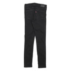 LEVI'S Womens Slim Black Denim Slim Fit Jeans W28 L30 Cotton Blend Zip