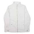 TOMMY HILFIGER Womens White Jacket L Polyester Plain Zip Utility Pockets