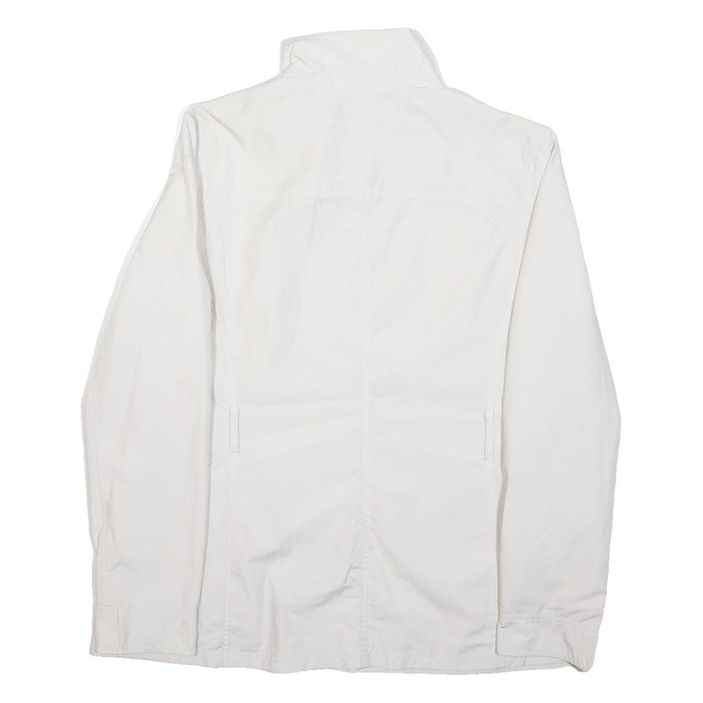 TOMMY HILFIGER Womens White Jacket L Polyester Plain Zip Utility Pockets