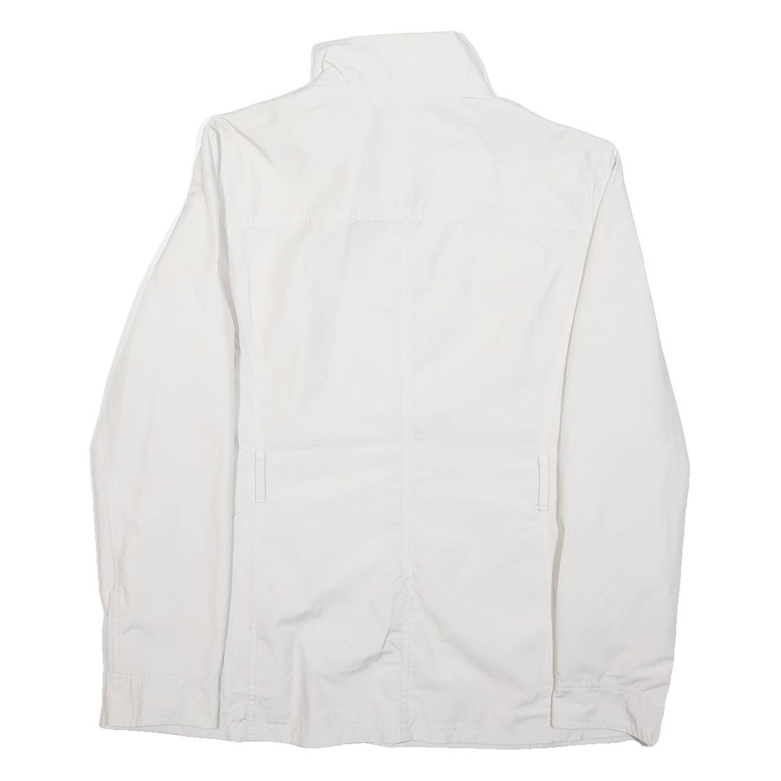 TOMMY HILFIGER Womens White Jacket L Polyester Plain Zip Utility Pockets