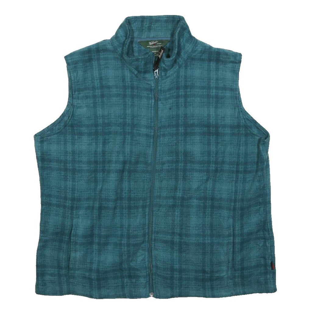 WOOLRICH Womens Green Patterned Sleeveless Full Zip Plain Jumper XL Fleece Vest