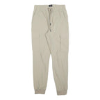 H&M Womens Slim Beige Polyester Blend Cargo Jogger Trousers W26 L28 Drawstring