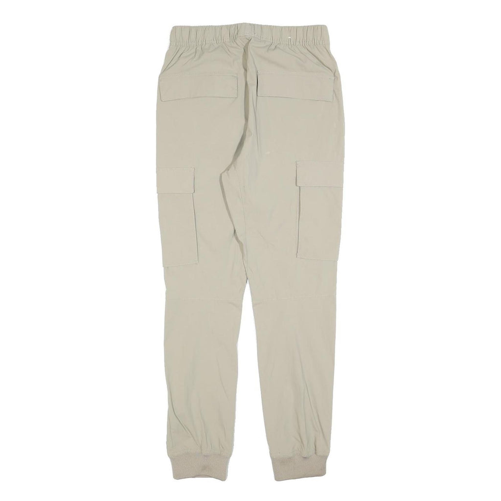 H&M Womens Slim Beige Polyester Blend Cargo Jogger Trousers W26 L28 Drawstring
