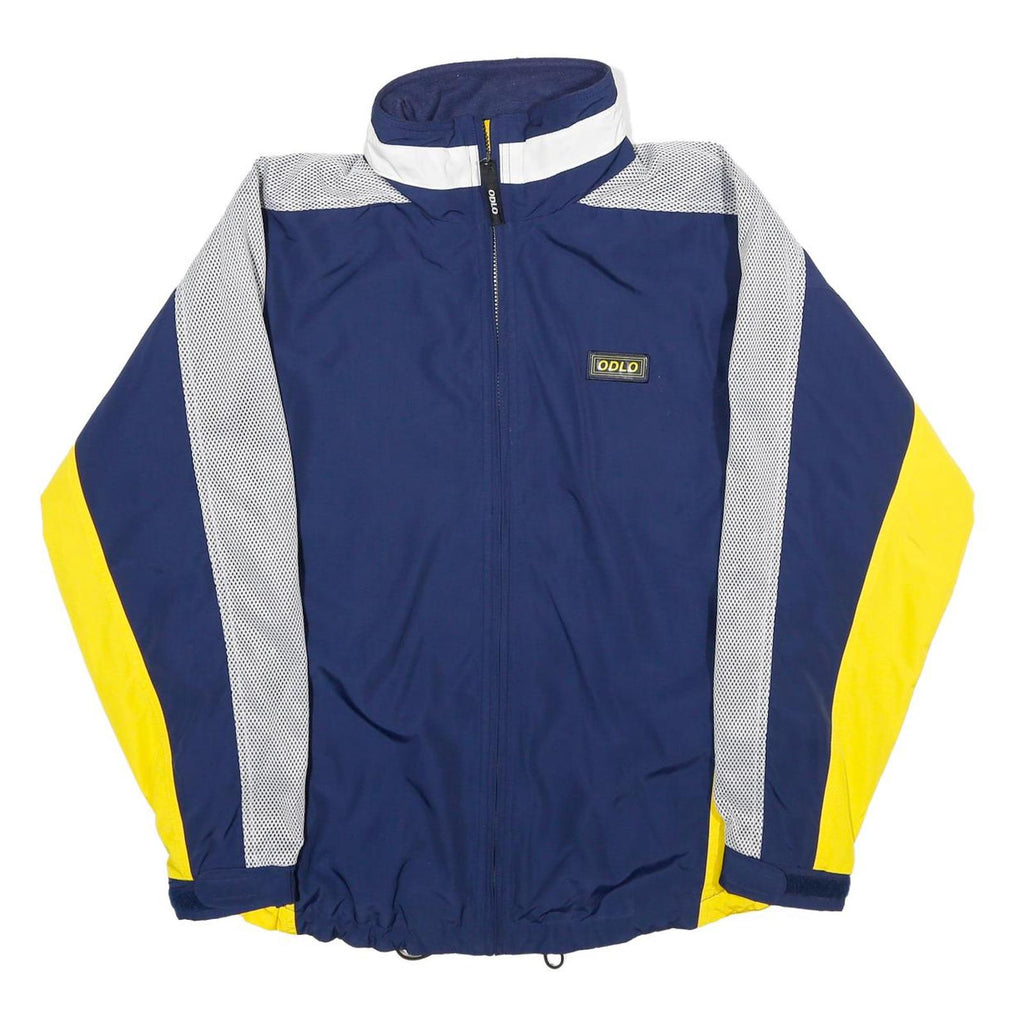 ODLO Mens Blue & Yellow Athletic Jacket M Polyester Zip Colourblock Sportswear