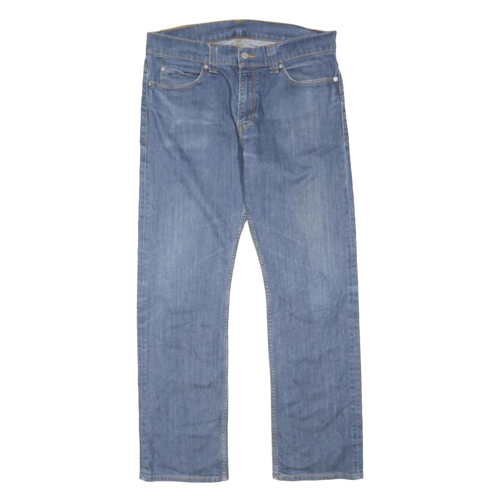 LEVI'S 506 Mens Regular Fit Straight Denim Light Blue Jeans W36 L32 Button