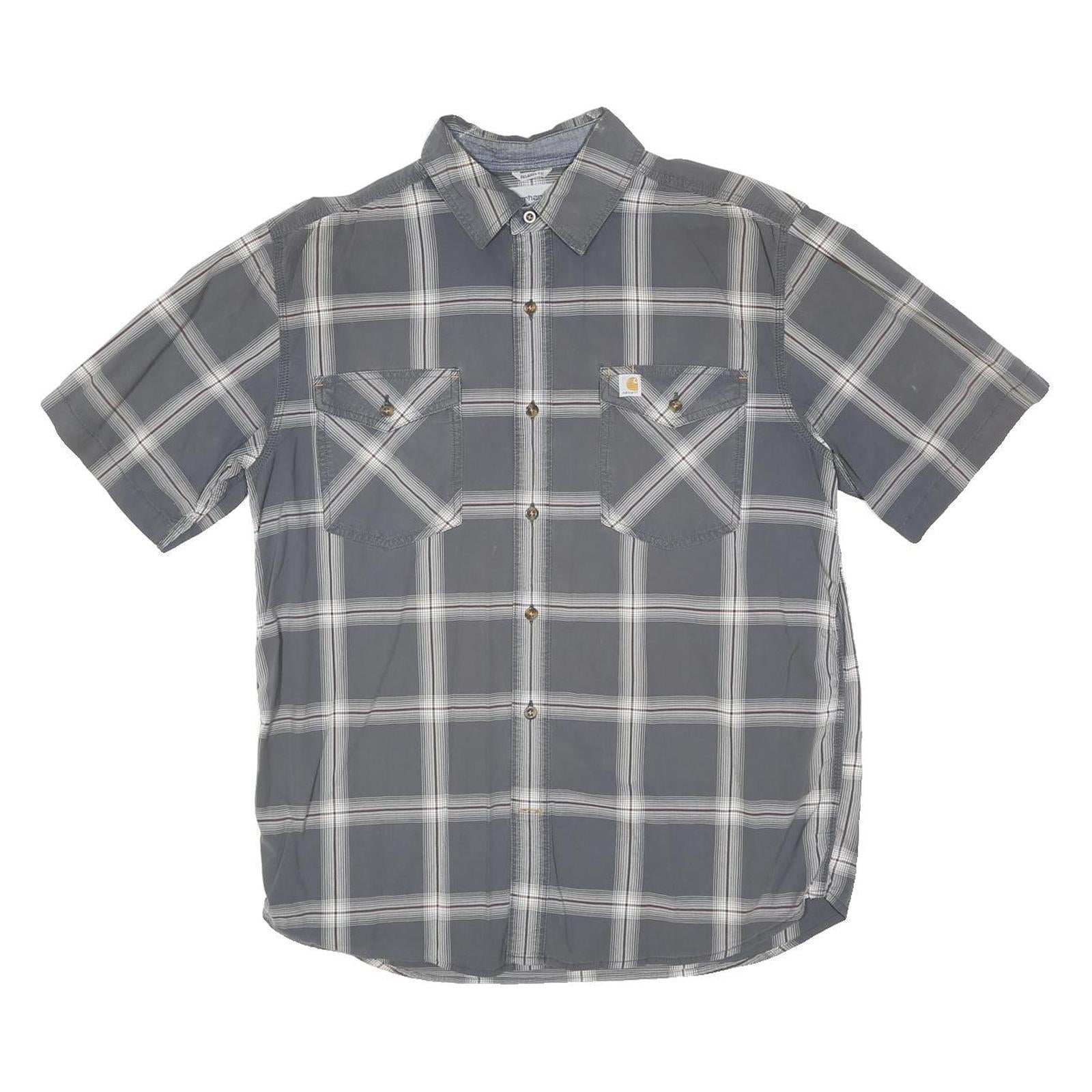 CARHARTT Mens Grey & White Check Shirt M Cotton Blend Casual Workwear