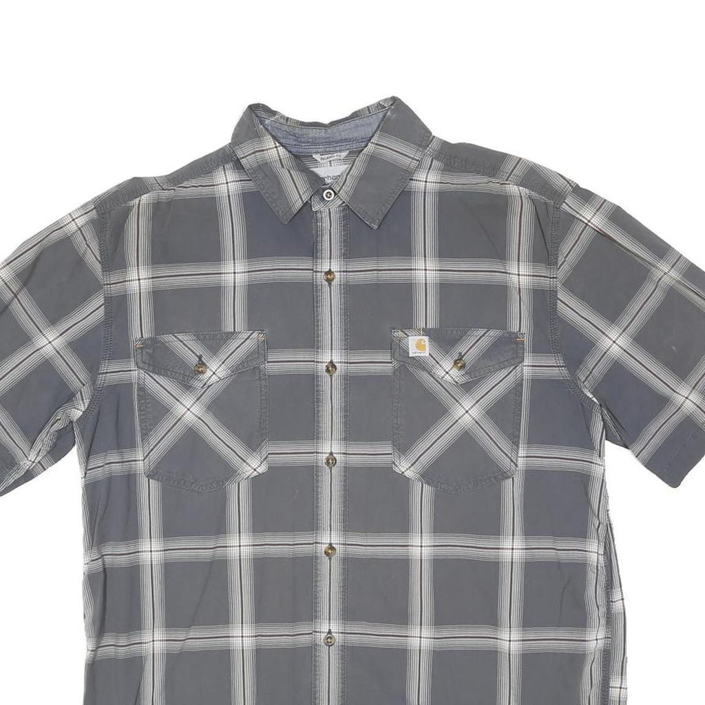 CARHARTT Mens Grey & White Check Shirt M Cotton Blend Casual Workwear