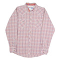 WRANGLER Mens Pink & White Check Shirt L Western Cotton Blend Classic