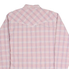 WRANGLER Mens Pink & White Check Shirt L Western Cotton Blend Classic