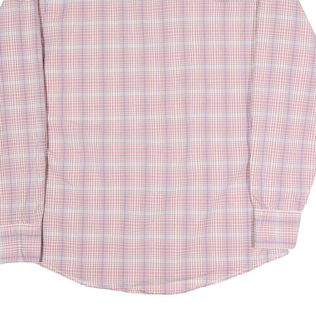 WRANGLER Mens Pink & White Check Shirt L Western Cotton Blend Classic