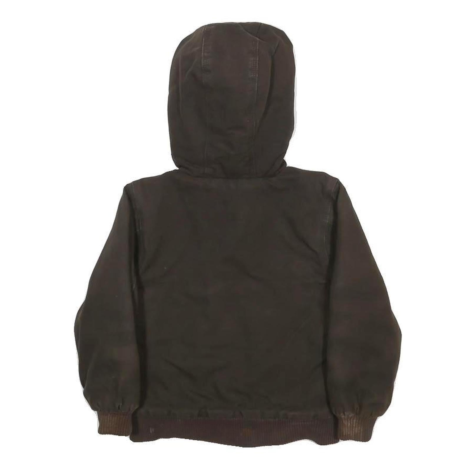 CARHARTT Boys Brown & Red Hooded Cotton Jacket 4Y Casual Durable Workwear