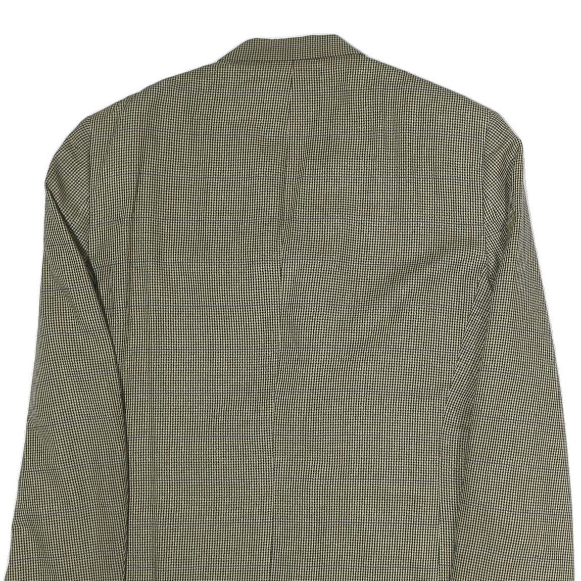 BURBERRY Mens Beige Brown Check Tailored Jacket L Cotton Button Classic Style