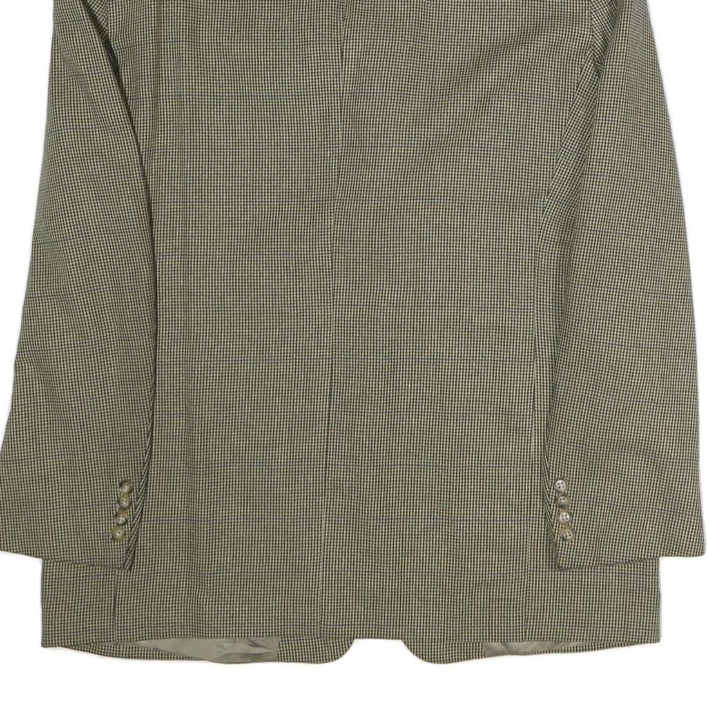 BURBERRY Mens Beige Brown Check Tailored Jacket L Cotton Button Classic Style