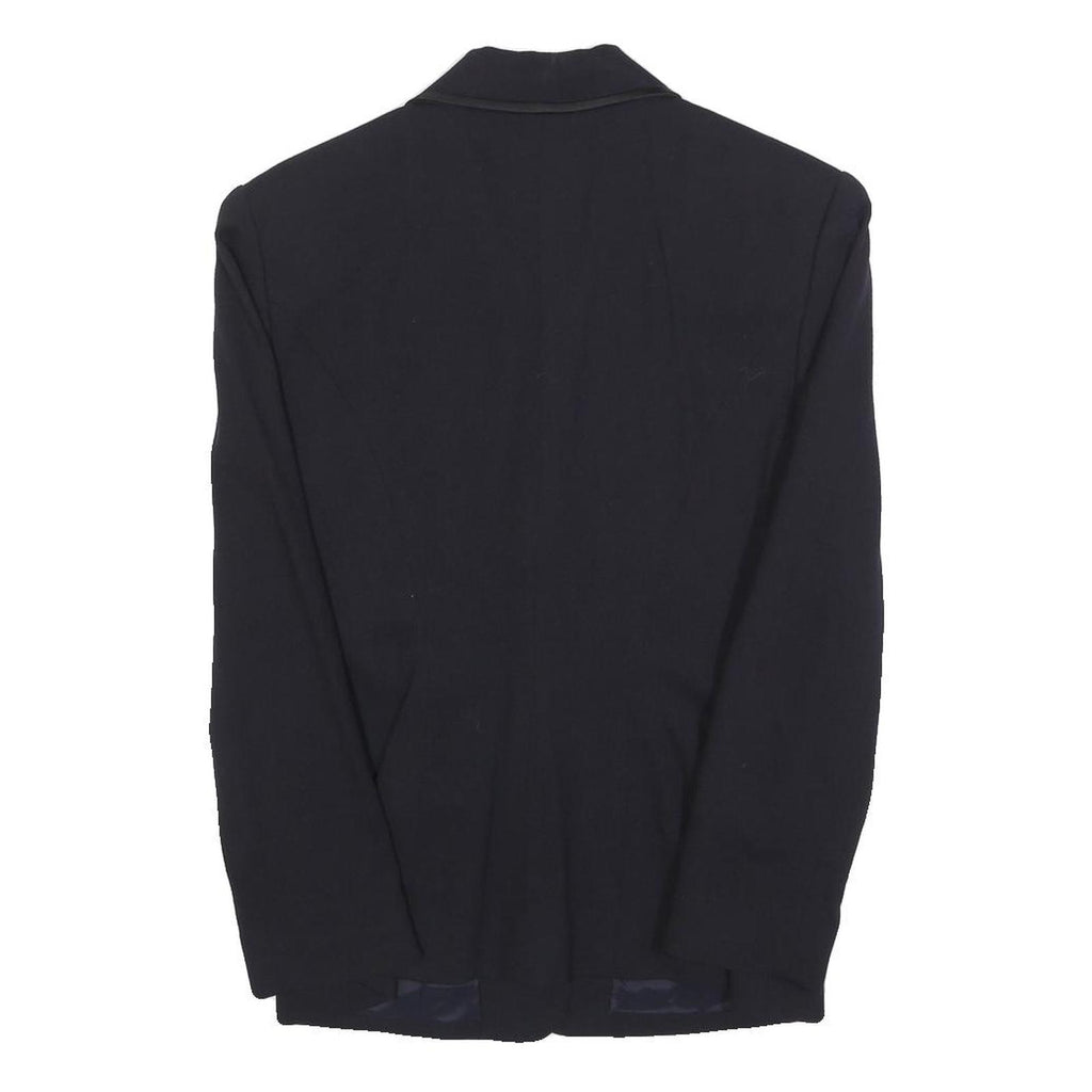 DKNY Womens Black Wool Blend Single-Breasted Blazer Jacket S Woven Classic