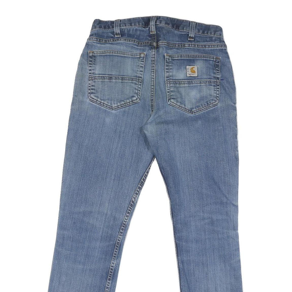 CARHARTT Mens Blue Regular Fit Straight Leg Denim W32 L30 Zip Cotton Blend