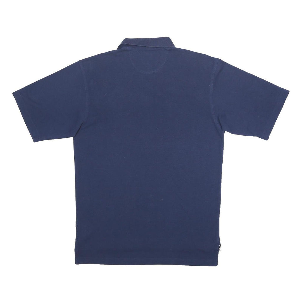ADIDAS Mens Blue Polo Shirt M Cotton Blend Short Sleeve Plain Classic Design