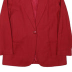 SAG HARBOR Womens Red & Black Blazer Jacket S Wool Classic Button Closure