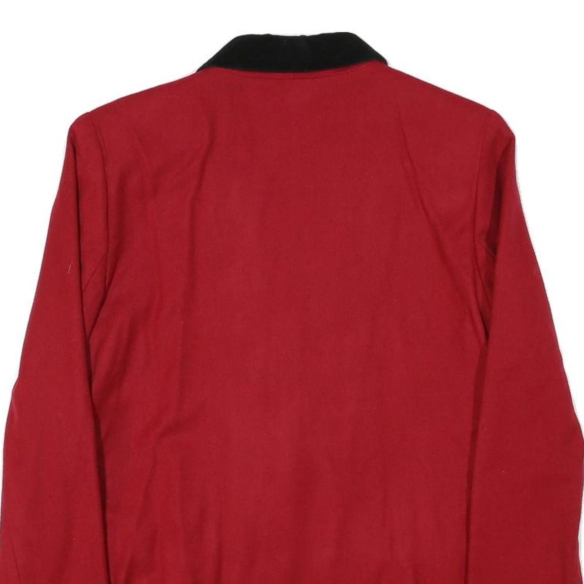 SAG HARBOR Womens Red & Black Blazer Jacket S Wool Classic Button Closure