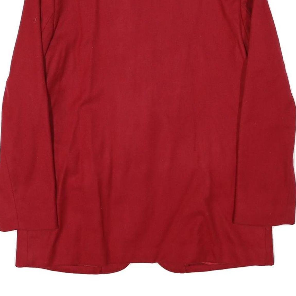 SAG HARBOR Womens Red & Black Blazer Jacket S Wool Classic Button Closure