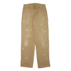 DICKIES Mens Cotton Blend Beige Regular Fit Straight Leg Trousers W30 L33