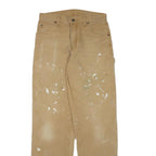 DICKIES Mens Cotton Blend Beige Regular Fit Straight Leg Trousers W30 L33