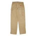 DICKIES Mens Cotton Blend Beige Regular Fit Straight Leg Trousers W30 L33