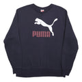 PUMA Mens Navy Blue Cotton Blend Crew Neck XL Sweatshirt Logo Print