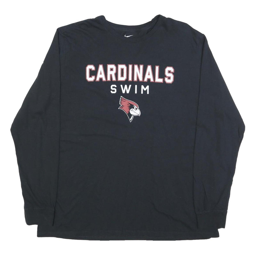 NIKE Mens Black Cardinals Swim Long Sleeve Crew Neck Cotton Blend 2XL