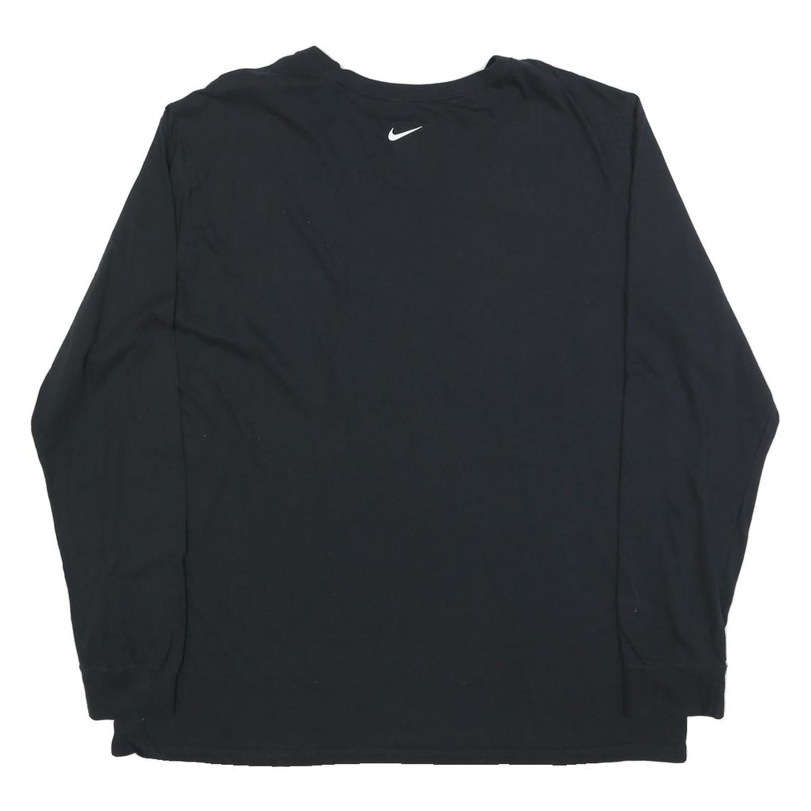 NIKE Mens Black Cardinals Swim Long Sleeve Crew Neck Cotton Blend 2XL