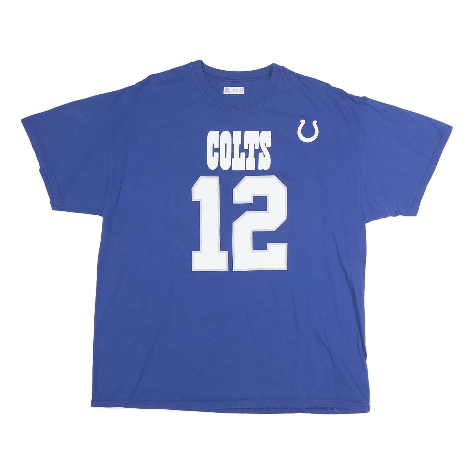 NFL Mens Blue Colts 12 Graphic T-Shirt XL Short Sleeve Crew Neck Sports Fanwear