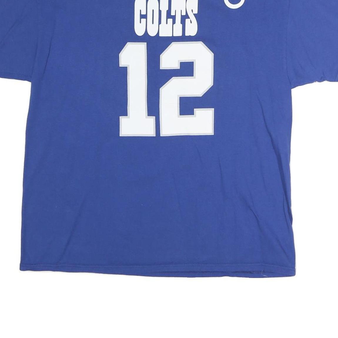 NFL Mens Blue Colts 12 Graphic T-Shirt XL Short Sleeve Crew Neck Sports Fanwear