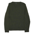 J.CREW Womens Green Wool Blend Plain Crew Neck Basic Knit Jumper L