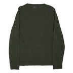 J.CREW Womens Green Wool Blend Plain Crew Neck Basic Knit Jumper L