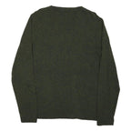 J.CREW Womens Green Wool Blend Plain Crew Neck Basic Knit Jumper L