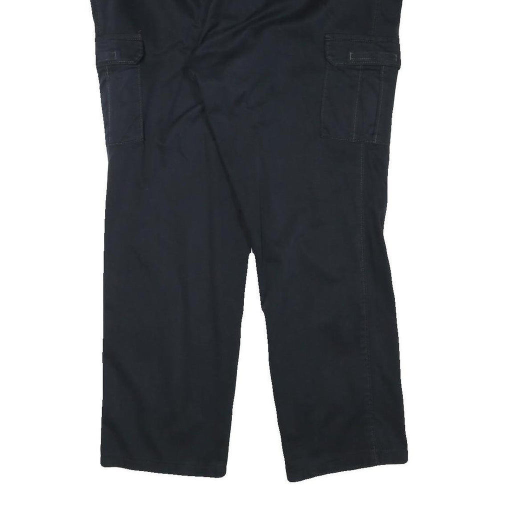 CLUB OF COMFORT Mens Cotton Blend Black Regular Cargo Trousers W42 L29