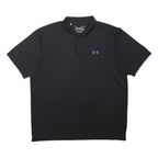 UNDER ARMOUR Mens Black Performance Polo L Polyester Blend Short Sleeve Basic