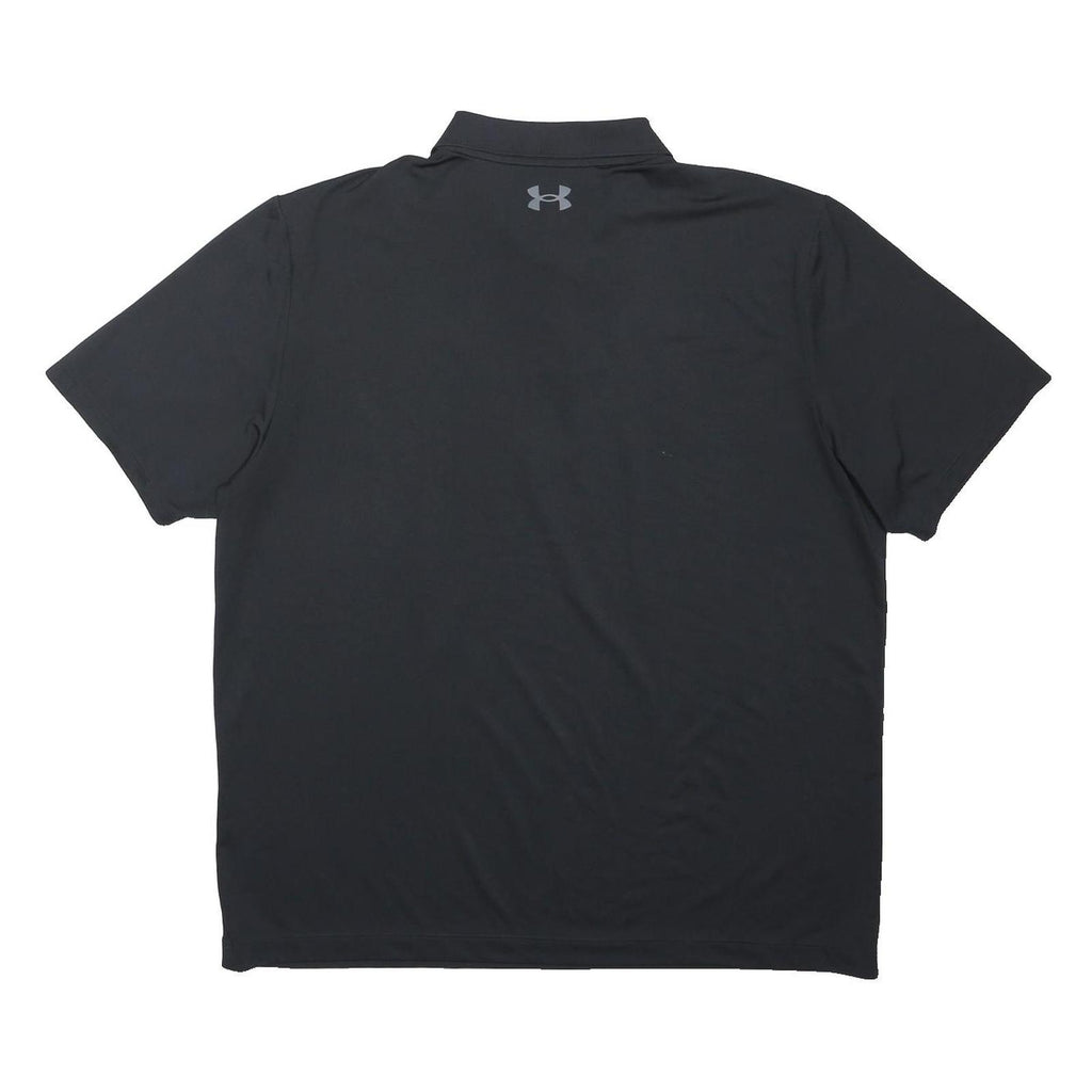 UNDER ARMOUR Mens Black Performance Polo L Polyester Blend Short Sleeve Basic