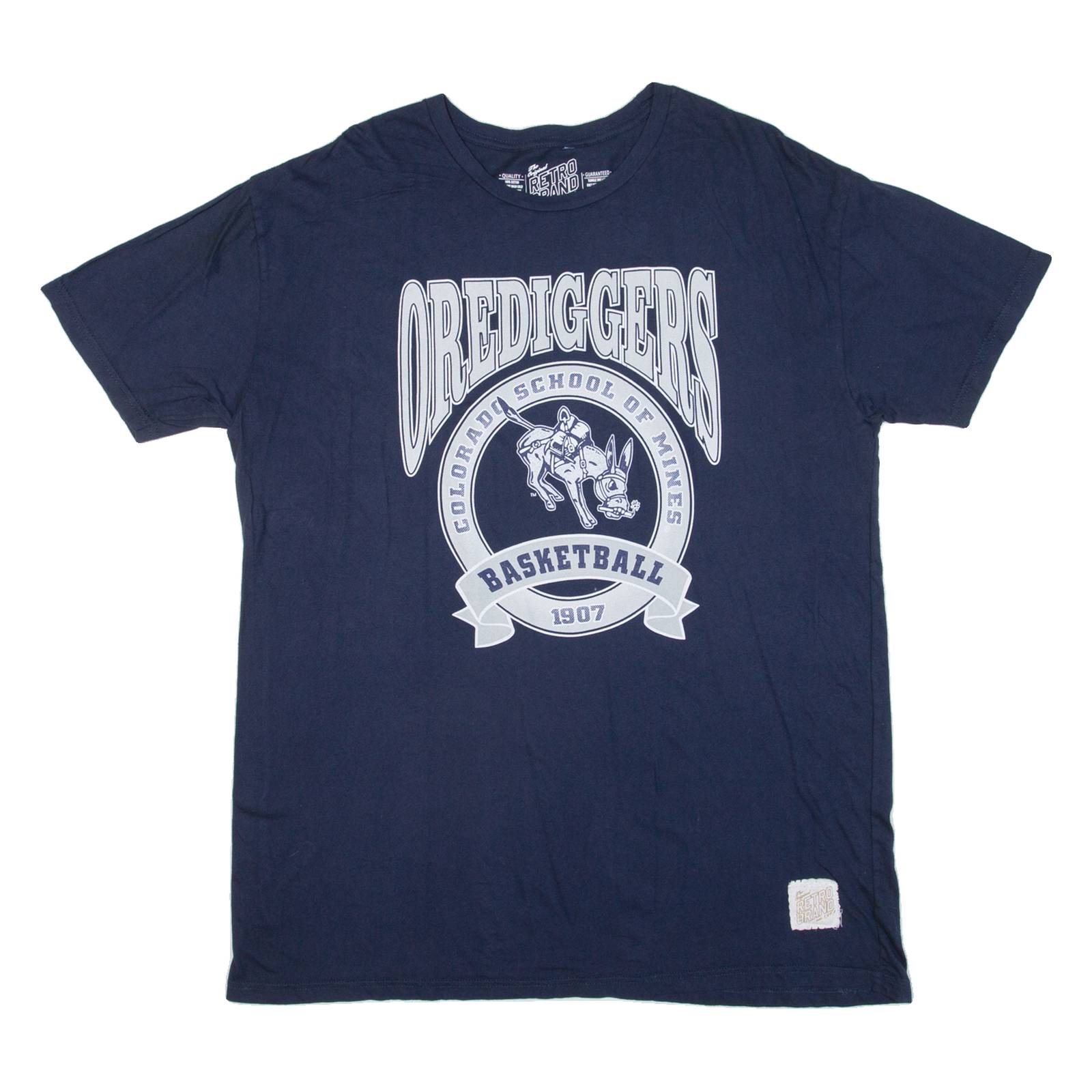 THE RETRO BRAND Colorado School Of Mines Mens T-Shirt Blue USA L