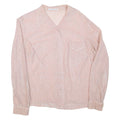 KELLER ERNESTINE Womens Shirt Pink Collared Long Sleeve M